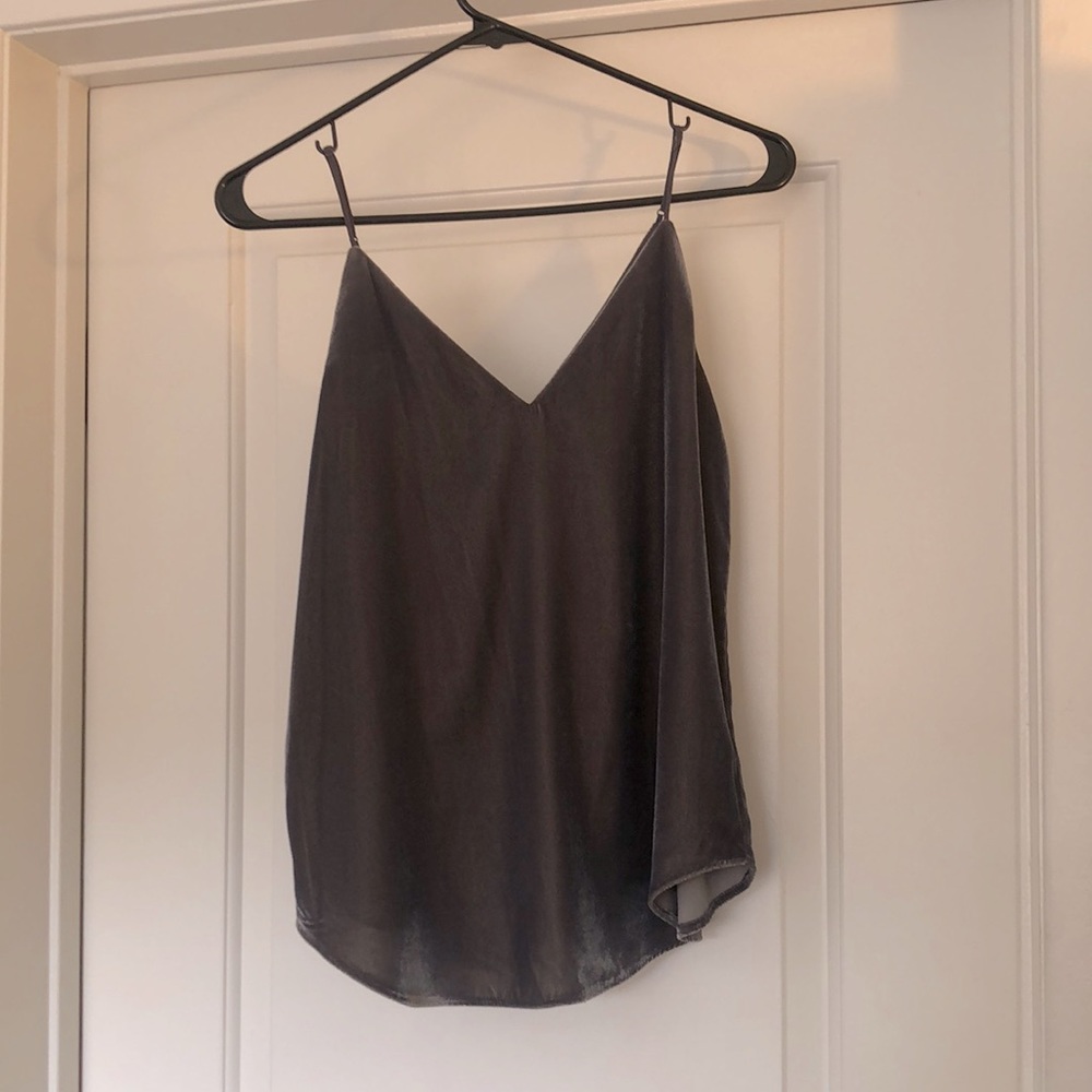 Express Grey Velour Top XS